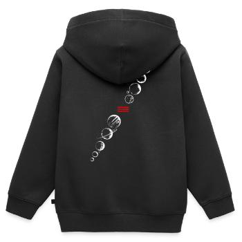Space auto atterrit sur mars - Sweat Premium à capuche zippé enfant bio - noir - Dos - AI Model Kid Male (0cm)