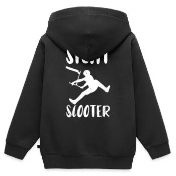 Cascadeur scooter scooter trottinette - Sweat Premium à capuche zippé enfant bio - noir - Dos - AI Model Kid Male (0cm)