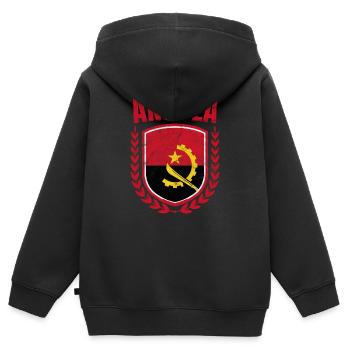 Angola - Sweat Premium à capuche zippé enfant bio - noir - Dos - AI Model Kid Male (0cm)