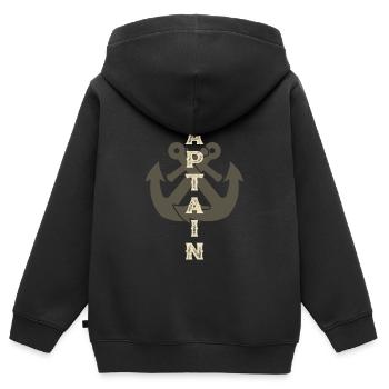 Capitaine Anchor Boat - Sweat Premium à capuche zippé enfant bio - noir - Dos - AI Model Kid Male (0cm)