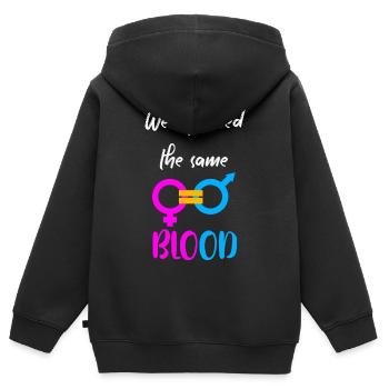 Equality - Kids Premium Organic Zip-up Hoodie - black - Back - AI Model Kid Male (0cm)