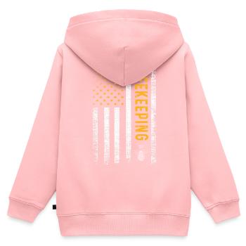 USA Imker Imkerei Honig Hobby Honigbiene - Kinder Premium Organic Zip Hoodie - Rosa - Hinten - AI Model Kid Female (0cm)