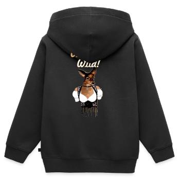 Vorsicht Wild, reh ,dirndl,volksfest,Wild - Kinder Premium Organic Zip Hoodie - Schwarz - Hinten - AI Model Kid Male (0cm)