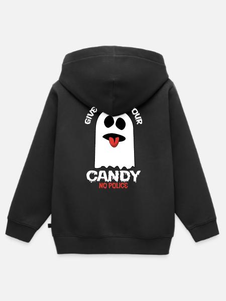 Dammi tutte le tue caramelle - no Police - Felpa Premium con cappuccio con zip bambino bio - nero