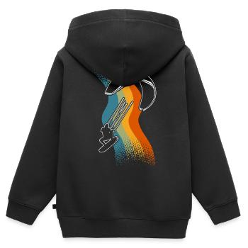 Kitesurfer Kitesurf Kitesurf - Sweat Premium à capuche zippé enfant bio - noir - Dos - AI Model Kid Male (0cm)