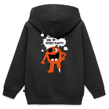 Monster große Klappe Großmaul Comic coole Quotes - Kinder Premium Organic Zip Hoodie - Schwarz - Hinten - AI Model Kid Male (0cm)