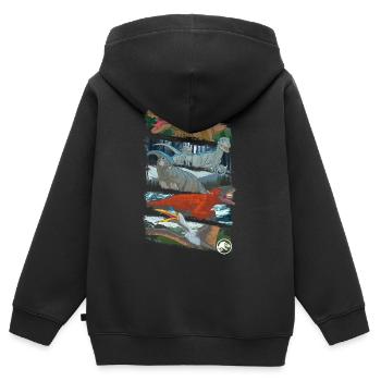 Jurassic World Verschiedene Dinosaurier - Kinder Premium Organic Zip Hoodie - Schwarz - Hinten - AI Model Kid Male (0cm)