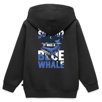 Why Was The Whale So Sad It Was A Blue Whale - Kinder Premium Organic Zip Hoodie - Schwarz - Hinten - AI Model Kid Male (0cm)