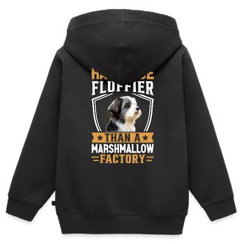 Le bichon havanais est plus moelleux qu’une usine de guimauves - Sweat Premium à capuche zippé enfant bio - noir - Dos - AI Model Kid Male (0cm)