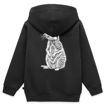 Wächter der Savanne: Das Erdmännchen in Aktion - Kinder Premium Organic Zip Hoodie - Schwarz - Hinten - AI Model Kid Male (0cm)
