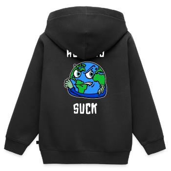 Umweltschäden Umweltschutz Mutter Erde Umwelt - Kinder Premium Organic Zip Hoodie - Schwarz - Hinten - AI Model Kid Male (0cm)