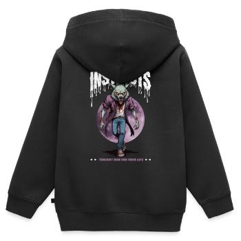 Werwolf bei Nacht - Kinder Premium Organic Zip Hoodie - Schwarz - Hinten - AI Model Kid Male (0cm)