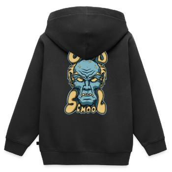 Oldschool - Kinder Premium Organic Zip Hoodie - Schwarz - Hinten - AI Model Kid Male (0cm)