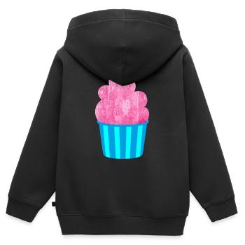 Cream Mug Strips Pink Summer Cream - Kids Premium Organic Zip-up Hoodie - black - Back - AI Model Kid Male (0cm)