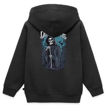 Sensenmann "Der Tod wartet" Gothic Kunst - Kinder Premium Organic Zip Hoodie - Schwarz - Hinten - AI Model Kid Male (0cm)