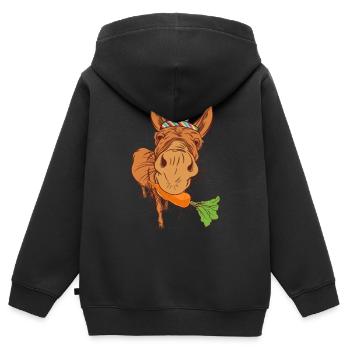 Wilder Westen Hippie Esel Schamane Western Kind - Kinder Premium Organic Zip Hoodie - Schwarz - Hinten - AI Model Kid Male (0cm)