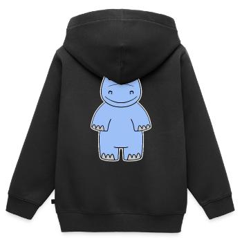 Nilpferd - Kinder Premium Organic Zip Hoodie - Schwarz - Hinten - AI Model Kid Male (0cm)