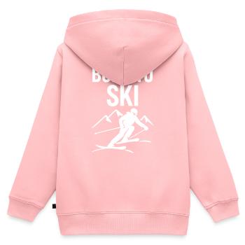 Born to Ski Geschenk für die Leidenschaft der Skifahrer - Kinder Premium Organic Zip Hoodie - Rosa - Hinten - AI Model Kid Female (0cm)