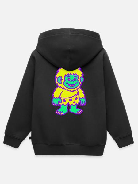 Guy with a hat - Kids Premium Organic Zip-up Hoodie - black