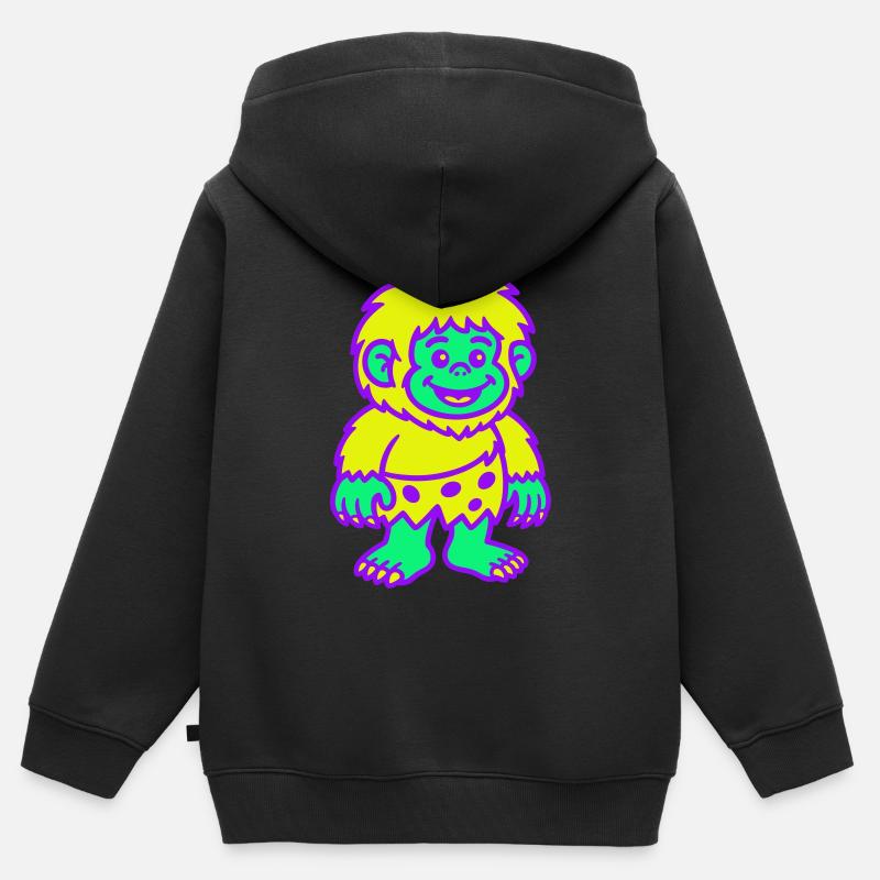 Guy with a hat - Kids Premium Organic Zip-up Hoodie - black
