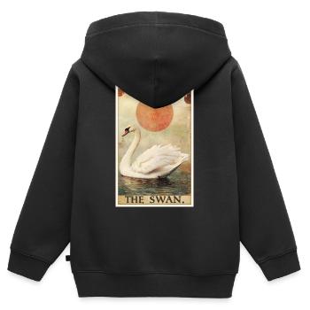 Schwäne Schwan - Kinder Premium Organic Zip Hoodie - Schwarz - Hinten - AI Model Kid Male (0cm)