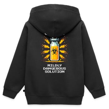 Fabrication terminée – solution délicate | Chimie - Sweat Premium à capuche zippé enfant bio - noir - Dos - AI Model Kid Male (0cm)