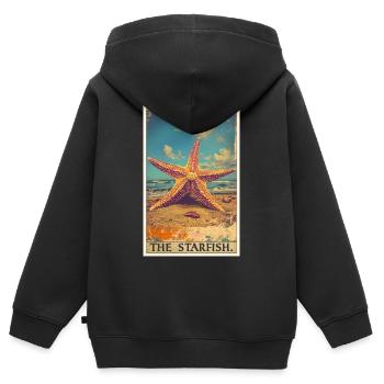 Étoile de mer Étoile de mer - Sweat Premium à capuche zippé enfant bio - noir - Dos - AI Model Kid Male (0cm)