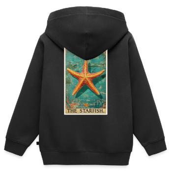 Étoile de mer Étoile de mer - Sweat Premium à capuche zippé enfant bio - noir - Dos - AI Model Kid Male (0cm)