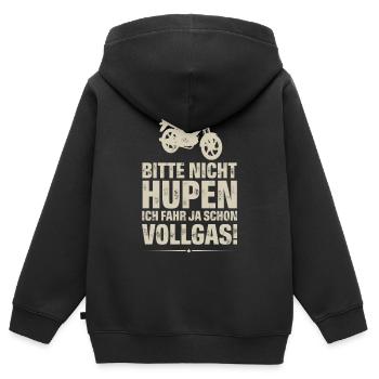 Mofa Mofafahrer - Kinder Premium Organic Zip Hoodie - Schwarz - Hinten - AI Model Kid Male (0cm)