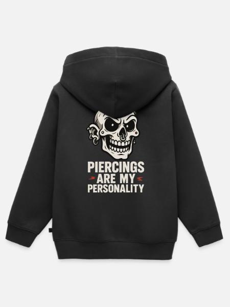 Piercing Addict Body Mod Enthusiast - Kids Premium Organic Zip-up Hoodie - black