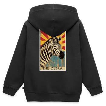 Zebras Zebra - Kinder Premium Organic Zip Hoodie - Schwarz - Hinten - AI Model Kid Male (0cm)