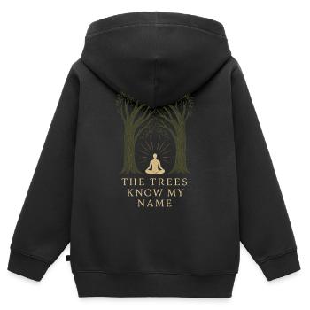 Solo Camping Introvertierter Camper Ruhiges - Kinder Premium Organic Zip Hoodie - Schwarz - Hinten - AI Model Kid Male (0cm)