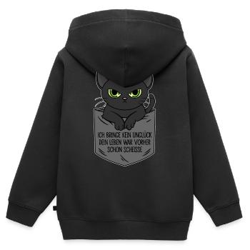 I don't bring any misfortune - life was already shit - Kids Premium Organic Zip-up Hoodie - black - Back - AI Model Kid Male (0cm)