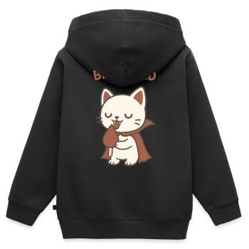 Bite Sized Kitty Popsicle - Kids Premium Organic Zip-up Hoodie - black - Back - AI Model Kid Male (0cm)