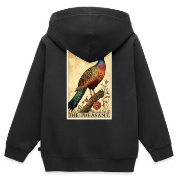 Faisans Faisan - Sweat Premium à capuche zippé enfant bio - noir - Dos - AI Model Kid Male (0cm)