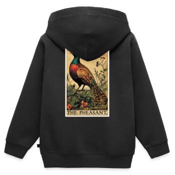 Faisans Faisan - Sweat Premium à capuche zippé enfant bio - noir - Dos - AI Model Kid Male (0cm)