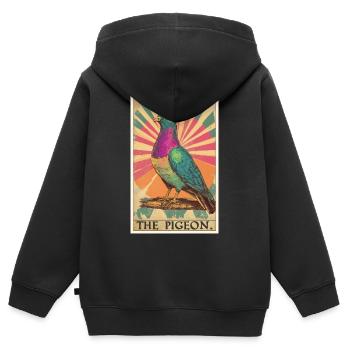 Tauben Taube - Kinder Premium Organic Zip Hoodie - Schwarz - Hinten - AI Model Kid Male (0cm)