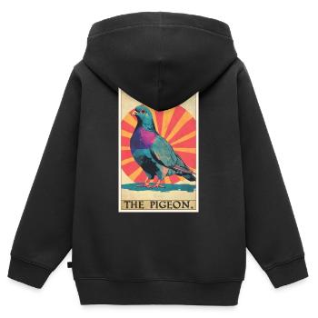 Tauben Taube - Kinder Premium Organic Zip Hoodie - Schwarz - Hinten - AI Model Kid Male (0cm)