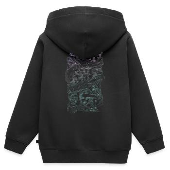 Flüssige Seelen: Ätherische Fusionen - Kinder Premium Organic Zip Hoodie - Schwarz - Hinten - AI Model Kid Male (0cm)