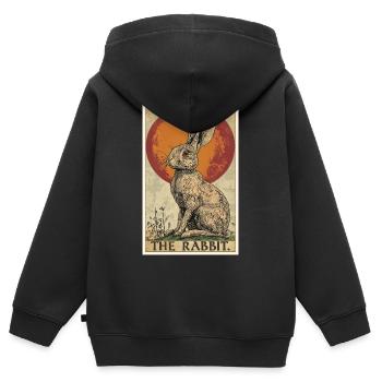 Hasen Hase - Kinder Premium Organic Zip Hoodie - Schwarz - Hinten - AI Model Kid Male (0cm)