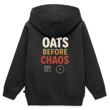 Culture du petit-déjeuner de la bouillie du jour au lendemain - Sweat Premium à capuche zippé enfant bio - noir - Dos - AI Model Kid Male (0cm)