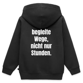 Ich begleite Wege, nicht nur Stunden - Kinder Premium Organic Zip Hoodie - Schwarz - Hinten - AI Model Kid Male (0cm)