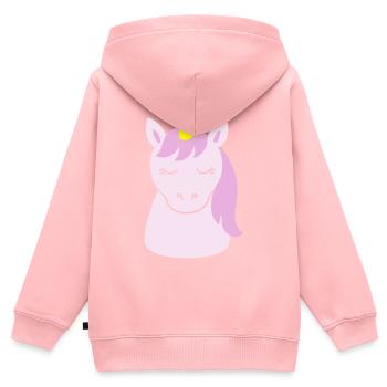 Süßes Einhorn mit geschlossenen Augen - Kinder Premium Organic Zip Hoodie - Rosa - Hinten - AI Model Kid Female (0cm)