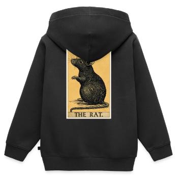 Rat Rat - Sweat Premium à capuche zippé enfant bio - noir - Dos - AI Model Kid Male (0cm)