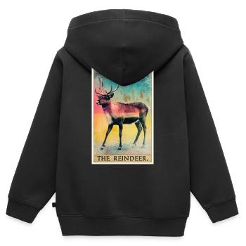 Rentiere Rentier - Kinder Premium Organic Zip Hoodie - Schwarz - Hinten - AI Model Kid Male (0cm)