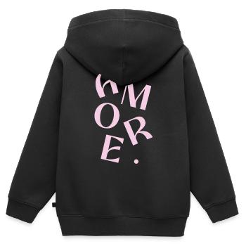 Pink Amore Text Design - Kids Premium Organic Zip-up Hoodie - black - Back - AI Model Kid Male (0cm)