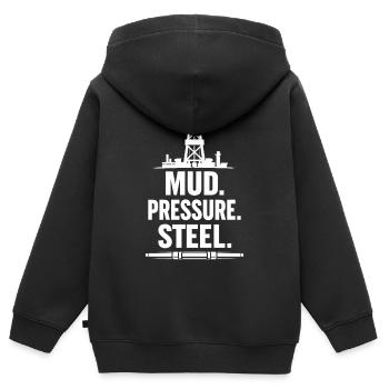 Offshore-bohrer-rig-bohrer Bohrboden Offshore - Kinder Premium Organic Zip Hoodie - Schwarz - Hinten - AI Model Kid Male (0cm)
