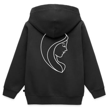 Elegante Frau Silhouette - Kinder Premium Organic Zip Hoodie - Schwarz - Hinten - AI Model Kid Male (0cm)