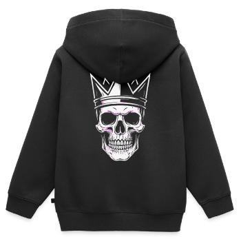Skull King Totenkopf Krone Motiv - Kinder Premium Organic Zip Hoodie - Schwarz - Hinten - AI Model Kid Male (0cm)