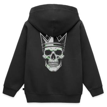 Krone Totenkopf Motiv für Skull und Rock Fans - Kinder Premium Organic Zip Hoodie - Schwarz - Hinten - AI Model Kid Male (0cm)